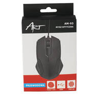 Art AM-93 mysz optyczna | przewodowo | USB | black | AM-93