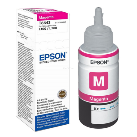 Butelka z tuszem Epson T6643 do L-100/200/210/300/355/550  | 70ml | magenta