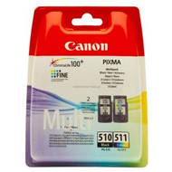 Zestaw dwóch tuszy Canon PG510/CL511 do MP-240/260/270/280/480/490 | CMYK | 2970B010
