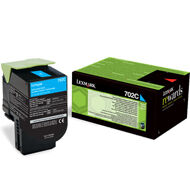 Kaseta z tonerem Lexmark 702C do CS-310/410/510 | zwrotny | 1 000 str. | cyan | 70C20C0